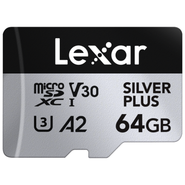 Lexar microSDXC Silver Plus 1066x UHS-I/U3/A2/4K R205/W100 (V30) 64GB (LMSSIPL064G-BNANG)