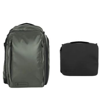 WANDRD Transit 45L Travel Backpack Wasatch Green Essential+ Bundle
