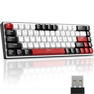 Magegee SKY68 PLUS Black-White, RGB, Red Switch, US (SKY68-PLUS-Black-White)