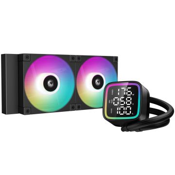 DeepCool LD240 AIO Cooler - digital status display; 240 mm (R-LD240-BKDMMN-G-1)