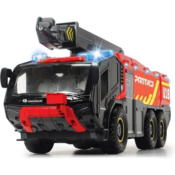 Dickie Toys RC Airport Fire Engine with 4-Channel Remote Control, Panther 6 x 6, Rosenbauer, Remote Controlled Fire Engine, Extendable Arm, Light & Sound, Water Spray Function, 56 cm Large, Red (203719020)
