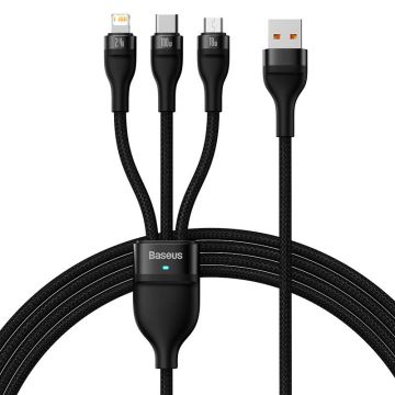 Baseus Flash Series 3in1 USB-C + micro USB + Lightning, 100W, 1.2m (CASS030001)