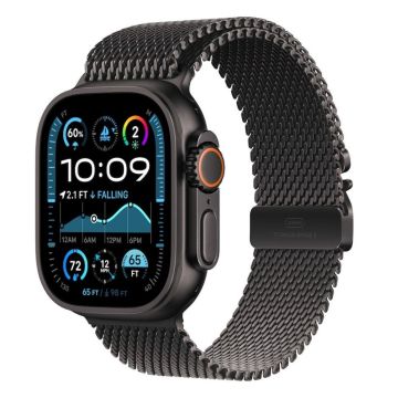 Apple Watch Ultra 2 GPS + Cellular 49mm Black Titanium Black Titanium Milanese Loop (L) Large