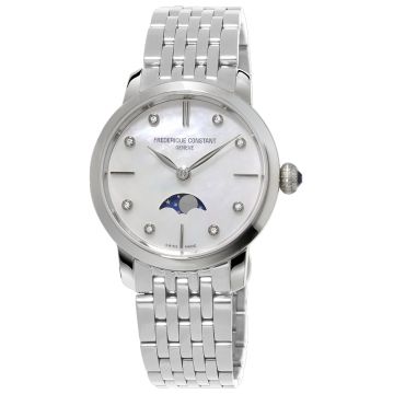 Frederique Constant Slimline Moonphase Ladies Watch FC-206MPWD1S6B