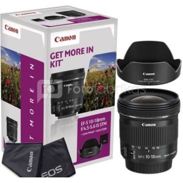 Canon EF-S 10-18mm f/4.5-5.6 IS STM + Lens Hood + Cleaning Cloth