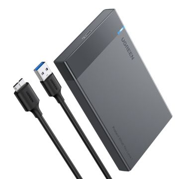 Ugreen bay for HDD SSD disk housing 2.5 SATA USB 3.2 Gen 1 (5 Gbps) micro USB SuperSpeed + 0.5 m cable black (US221 30848)