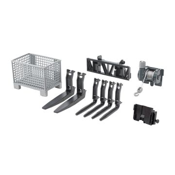 Bruder Box-type Pallet, winch and Forks for Frontloader (02318)