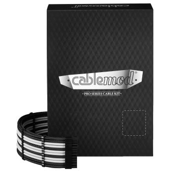 CableMod C-Series Pro ModMesh Sleeved 12V-2x6 12VHPWR Dual StealthSense Cable Kit for Corsair RMi, RMx (Black Label) - Black/White