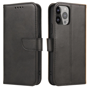 Hurtel Magnet Case for Samsung Galaxy A34 5G cover with flip wallet stand black