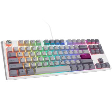Ducky One 3 Mist Grey TKL Gaming Keyboard, RGB LED - MX-Blue (US) (DKON2187ST-CUSPDMIWHHC2)