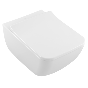 Villeroy&Boch Venticello DirectFlush Wall-Mounted WC with Slim WC Toilet Seat Coverand SoftClose (4611RS01)