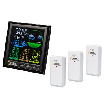 National Geographic VA colour LCD Weather Station incl. 3 Sensors (9070700)