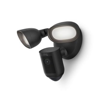 Ring Floodlight Cam Wired Pro 1080p HDR Video, 3D Motion Detection and Bird's Eye View, hardwired installation Black