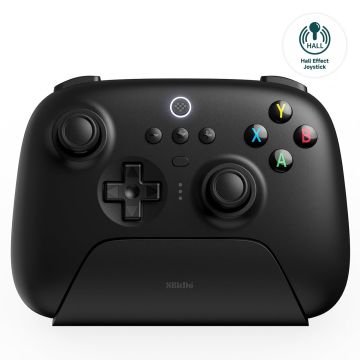 8Bitdo Ultimate 2.4G Wireless Controller, Hall Effect Joystick Update, Gaming Controller with Charging Dock for PC, Android, Steam Deck (Black)