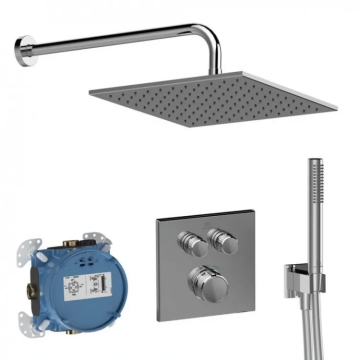Ideal Standard Ceratherm Navigo Termostata Iebūvējamā Dušas Sistēma ar 300x300mm Galvu un Rokas Dušu (A7773AA)