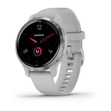 Garmin Venu 2S Sudraba krāsas nerūsējošā tērauda ietvars ar miglas pelēku korpusu un silikona pulksteņa siksniņu (010-02429-12)