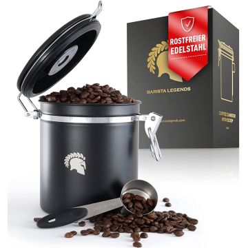 Barista Legends Airtight Coffee Canister 500g Black