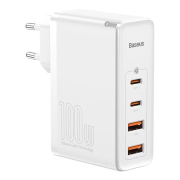 Baseus GaN2 Pro fast wall charger 100W USB / USB Typ C Quick Charge 4+ Power Delivery white (CCGAN2P-L02)