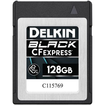 Delkin Devices CFexpress Type B BLACK 128GB Memory Card 1760MB/s Read, 1710MB/s Write (DCFXBLK128)
