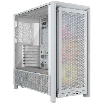 Corsair Frame 4000D RS ARGB PC case, Mid Tower, E-ATX, RGB, Tempered Glass - White (CC-9011297-WW)