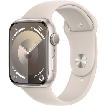 Apple Watch Series 9 GPS 45mm Starlight Aluminium Case with Starlight Sport Band (S/ M) MR963