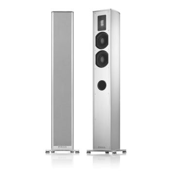 Piega Premium 501 Silver Anodised Aluminum Cabinet Silver Fabric Cover (Single Speaker)