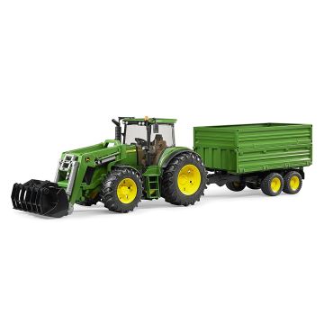 Bruder John Deere with Front Loader and Tandem Axle Tipping Trailer (03055)