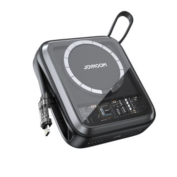Joyroom induction power bank 10000mAh Icy Series 22.5W with built-in Lightning cable black (JR-L007)