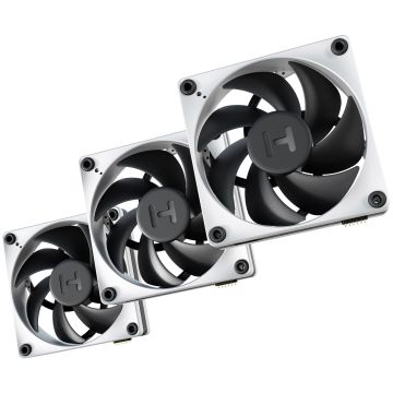 Hyte FP12 THICC Fan - 120mm, silver / black, triple-pack, with Nexus Portal NP50 (FAN-HYTE-FP12-BW-3NP)