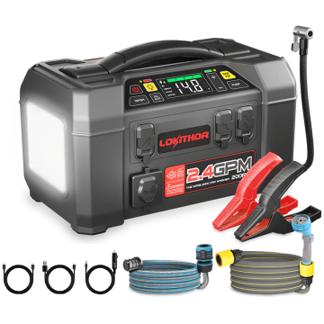 Lokithor AW401 Jump Starter with Pressure Washer Air Compressor 2500Amp