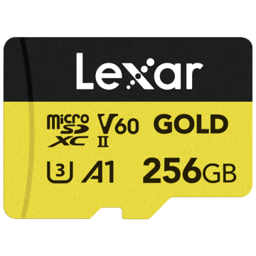 Lexar microSDXC GOLD UHS-II/C10/A1/U3 R280/W180 (V60) 256GB (LMSGOLD256G-BNNNG)