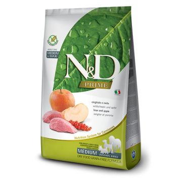 Farmina N&D Prime Dog Wild Boar and Apple Adult Medium and Maxi 12kg (8010276036094)