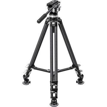 Leofoto LVC-253C+BV-15 Dual-Tube Video Tripod with Fluid Head Set