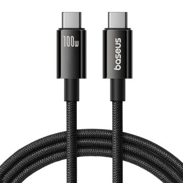 Baseus USB cable Tungsten Gold USB-C to USB-C 100W 1.5m Black (P10319800111-00)