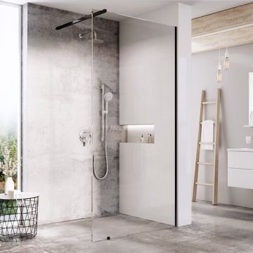 Ravak Walk In Wall 90 Dušas Siena Melns+Caurspīdīgs Stikls (GW9W40300Z1)