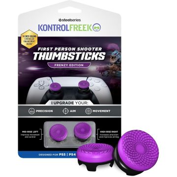 KontrolFreek - FPS Freek Frenzy Purple/Black Thumbsticks | PS4/PS5 | 1 High-Rise, 1 Mid-Rise