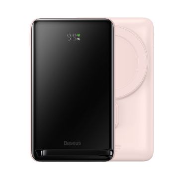 Baseus Magnetic Bracket Powerbank with MagSafe Wireless Charging 10000mAh 20W pink (PPCX000004) + USB Type C Baseus Xiaobai Series 60W 0.5m