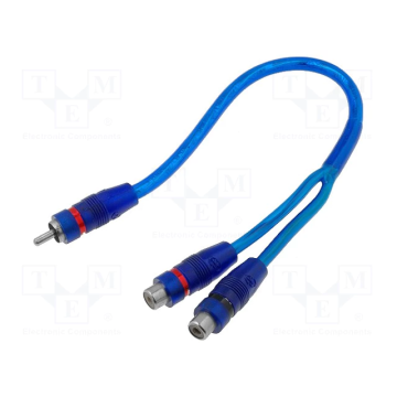4Carmedia Premium Blue RCA plug to RCA socket x2 (RCA-HQ.Y1/2)