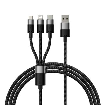 Baseus StarSpeed Quick Charge USB to M+L+C 3.5A 0,6m Black (P10319900111-00)