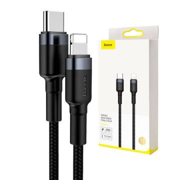 Baseus Cafule Cable Type-C to Lightning PD 18W 1m Gray+Black (CATLKLF-G1)