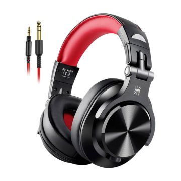 Oneodio A71 Wired Headphones (black and red)