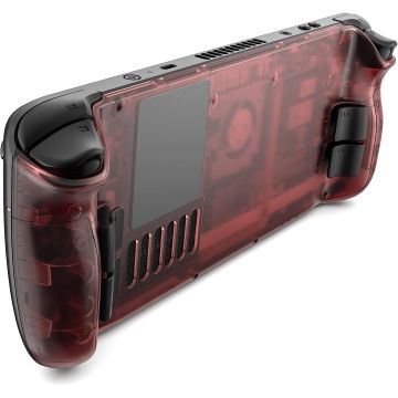JSAUX Transparent Back Plate Compatible for Steam Deck (Red)