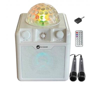 N-Gear Disco Block 410 White Portable Bluetooth Disco / Karaoke Speaker