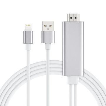 Ugreen Choetech LH0020 HDMI Plug Video Cable to Lightning + USB Power for connect Apple Devices to TV 1.8m White
