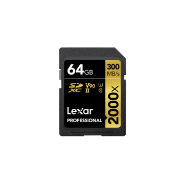 Lexar Professional 2000x SDXC UHS-II 64GB 300MB/s read 260MB/s write (LSD2000064G-BNNNG)