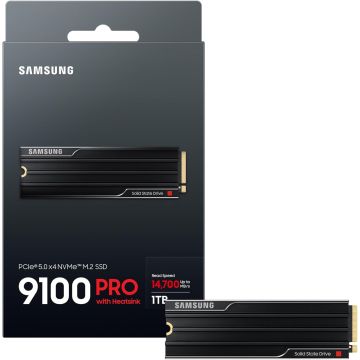 Samsung 9100 PRO Series NVMe SSD, PCIe 5.0 M.2 Type 2280, with heatsink - 1TB (MZ-VAP1T0CW)