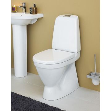 Gustavsberg Toilet Nautic 1546 - S-trap, High model, Hygienic Flush, Double flush 4/2L, Standard Seat (GB111546201215)