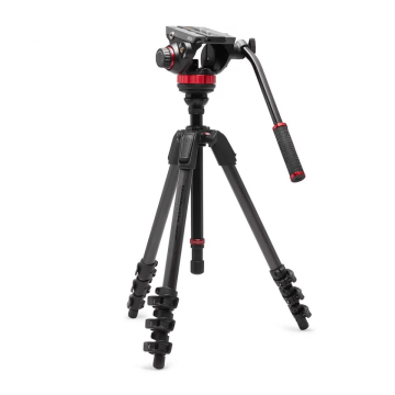 Manfrotto 502 Video Head with 055 Video Carbon Fiber 4-s Leg Tripod Kit (MVK502055CXPRO3V)