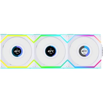 Lian Li UNI FAN SL Wireless LCD 120 3-Pack White (G99.12SLLCD1W3W.00)