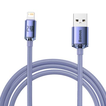 Baseus Crystal Shine cable USB to Lightning 2.4A 1.2m Purple (CAJY000005)